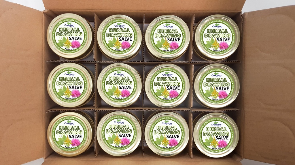 Creation Farm Herbal Drawing Salve Large 4 oz Jar, Soothing for All Types of Skin Issues/