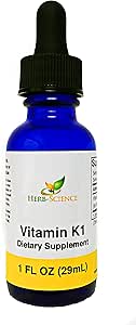 K1 Vitamini - Saf Cold-Processed VIT K1 & Safflower Oil Supplement - Blood, Bone, Skin Health - Oral ve Dış Kullanım için Bıraklar - Alkol, Vegan, 1 Fl oz, 36 Hizmetler