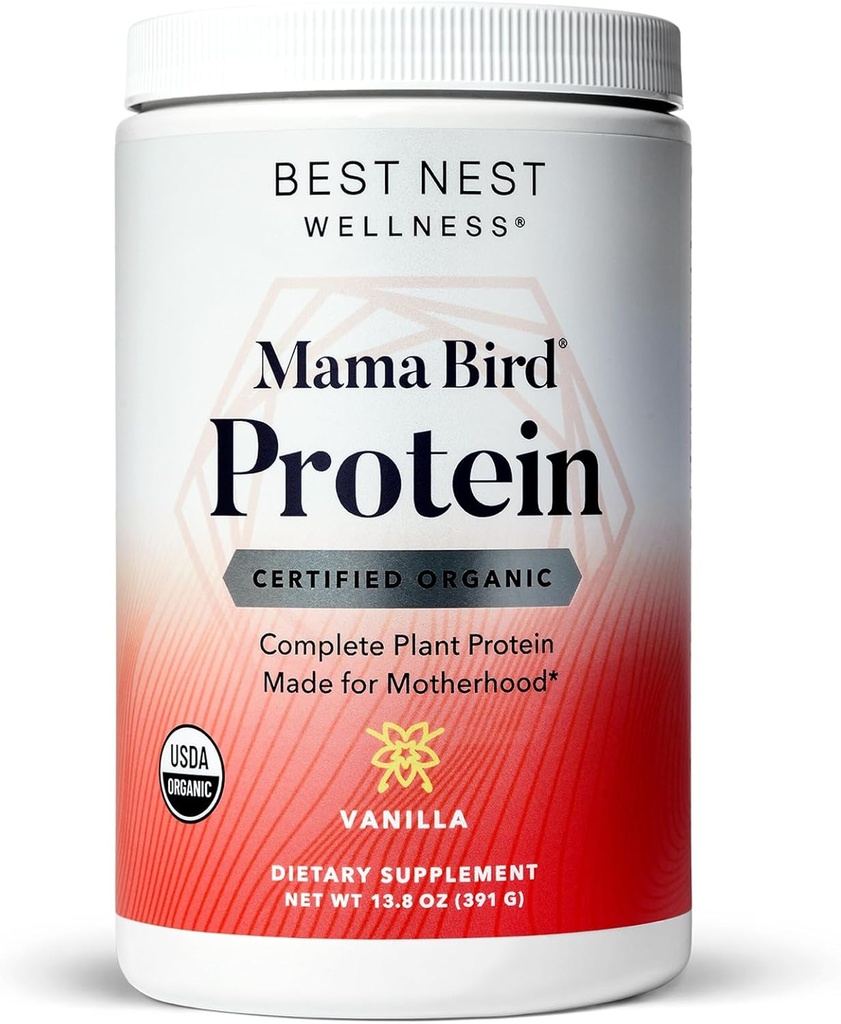 En İyi Nest Wellness Mama Bird Prenatal protein Toz for Women, Sertifikalı Organik, Vegan, Non-GMO, Hemp & Pea Plant Tamam Protein, 15g, Süt Free, Vanilla Flavor, 13.8 ozz