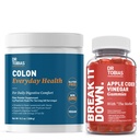 Dr. Tobias Apple Cider Vinegar Gummies & Colon Everyday Health - Daily Digestive, Detox ve Cleanse Support with ACV Gummies & Psyllium Husk Toz