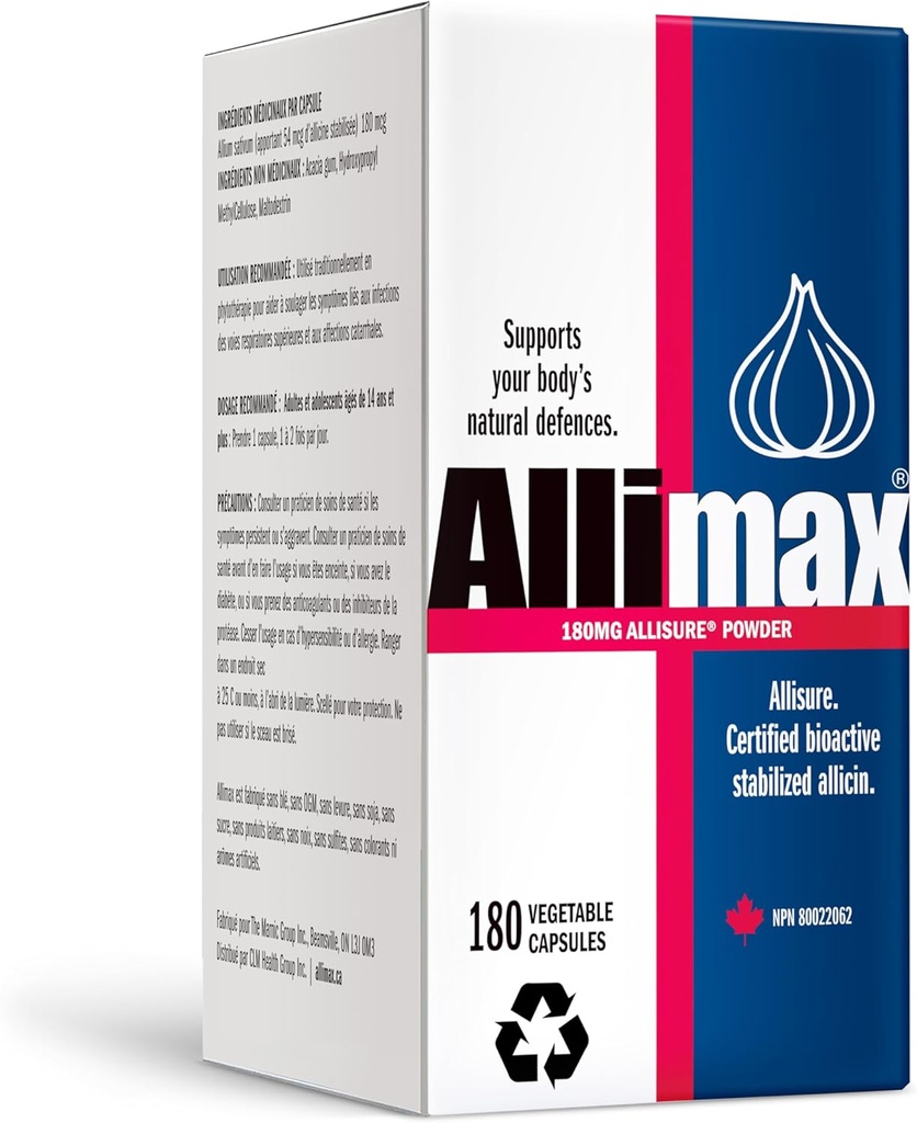 Allimax 180mg 180 Capsules. Vücudun Immune Function Through Natural Allicin, bir Potent Organosulphur bileşik Temiz ve Sürdürülebilir İspanyol Grown.'den alıntılandı.