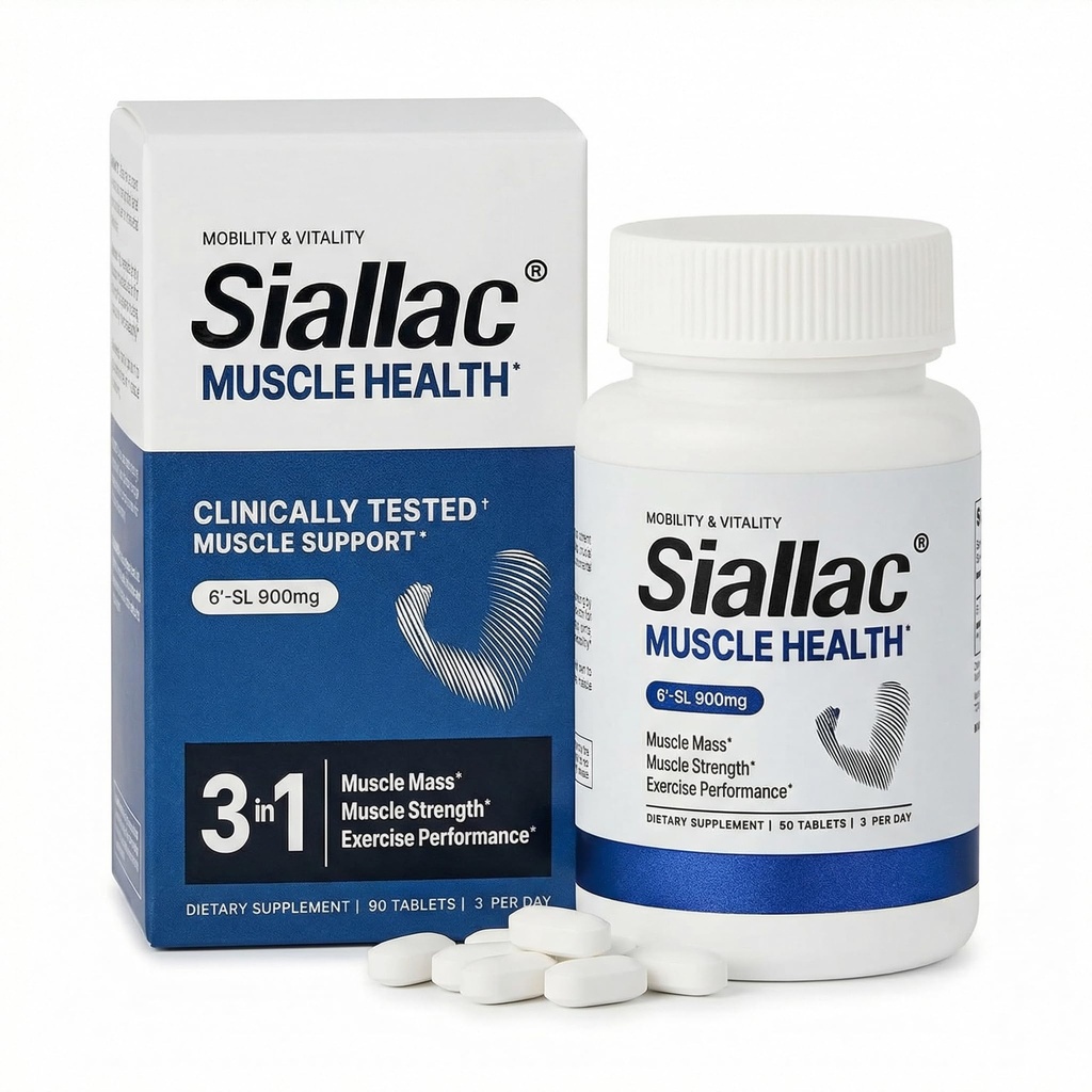 Kas Sağlığı - ABD'de Yapılacak - Gelişmiş Kas Mass & Strength, Fast Workout Recovery, Fatigue & Boost Egzersiz Performansı, 6Sialyllactose (6-SL), 900 mg, 90 Tabletler