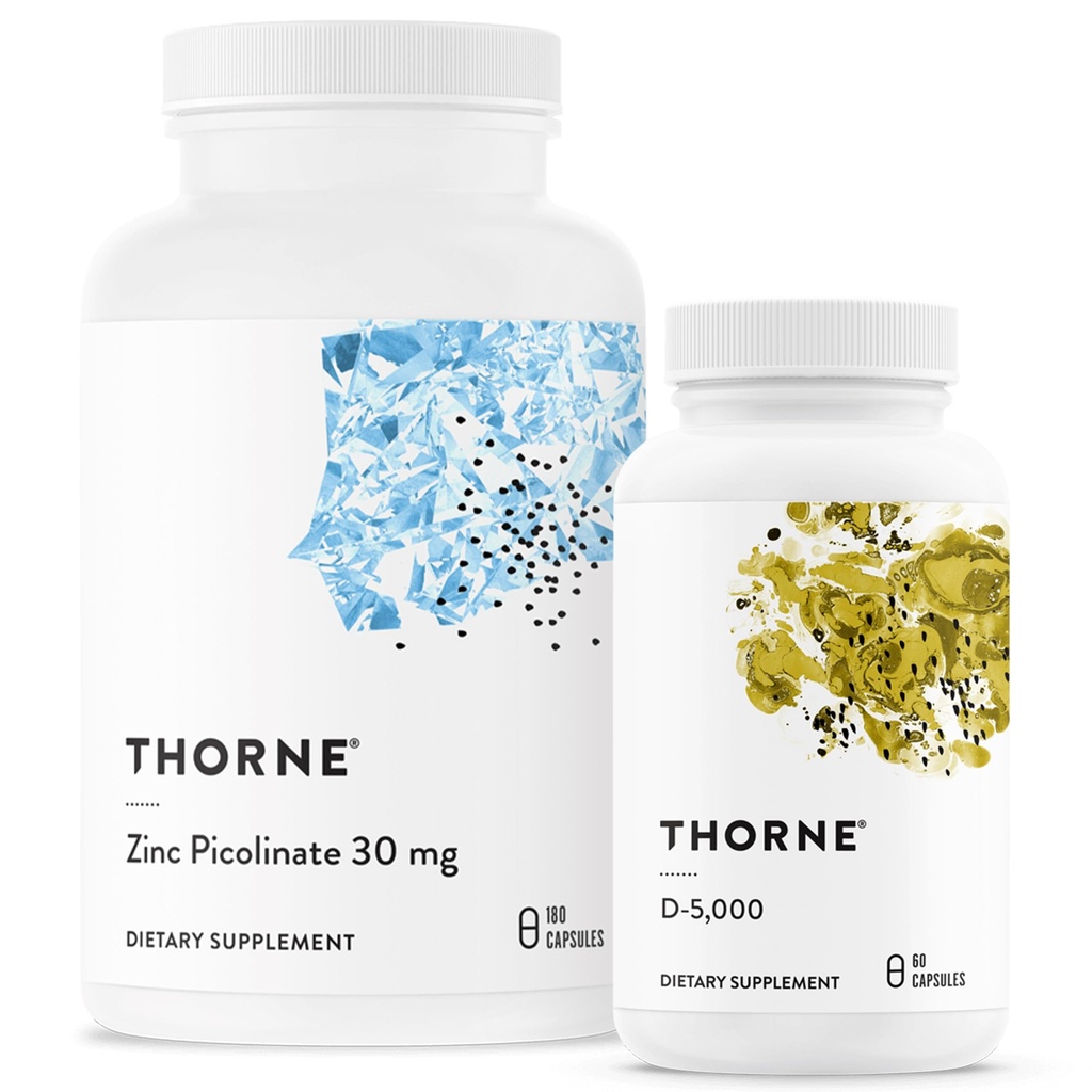 THORNE - Wellness Essentials - Immune ve Bone Support için çinko & Vitamin D3 Combo - 60 ila 180 hizmet