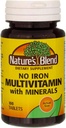 Nature's Blend multiple Vitamin with Minerals Tablets No Iron - 100 Tablet, 3 Paket