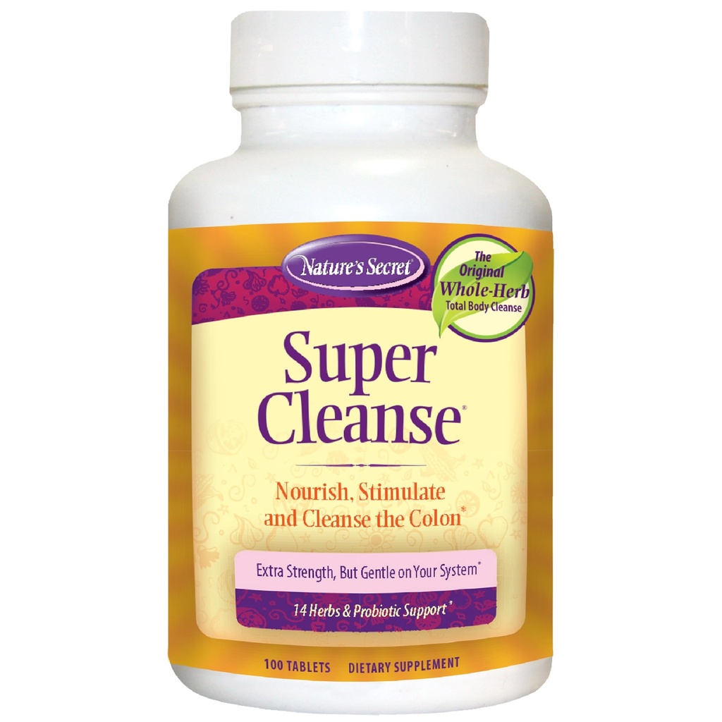 Secret Super Cleanse της φύσης - Extra Strength Colon Cleanse with 14 Herbs & Probiotic Support - Προάγει την υγεία των ορνίθων Detox Cleanse & Digestive Υποστήριξη Απαλή φόρμουλα αποβολής - 100 Tablets (1 Pack)
