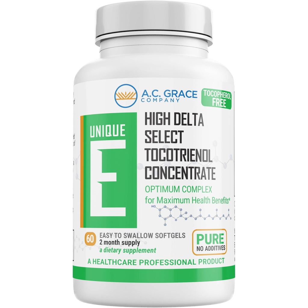 A.C. Grace Company, Unique E Tocotrienols - Tocopherol Free Softgels, 60 Kont
