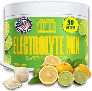 Dr. Price's Electrolyte Mix | Sugar-Free Hydration Toz 72+ Trace Minerals | No Sugar, Fast-Dis çözme Elektrolytes Toz Paketleri | Lemon-Lime, 90 Hizmetler