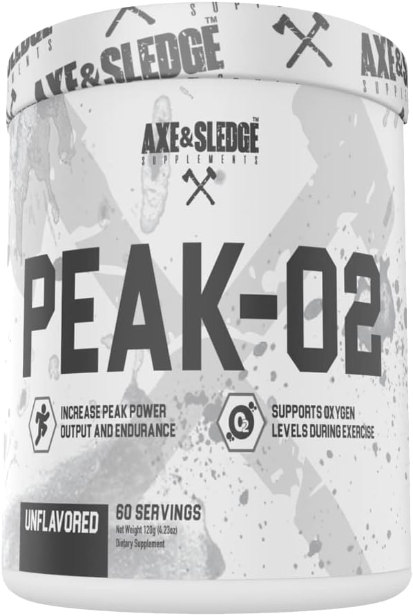 Axe & Sledge Συμπληρώματα Peak-O2 Basics Σκόνη, Υποστηρίζει την απόδοση άσκησης, αντοχή, και την έξοδο ενέργειας, Unflavored, Περιέχει καμία τεχνητή ουσία, πληρωτικά, ή Έκδοχα, 60 εξυπηρετεί