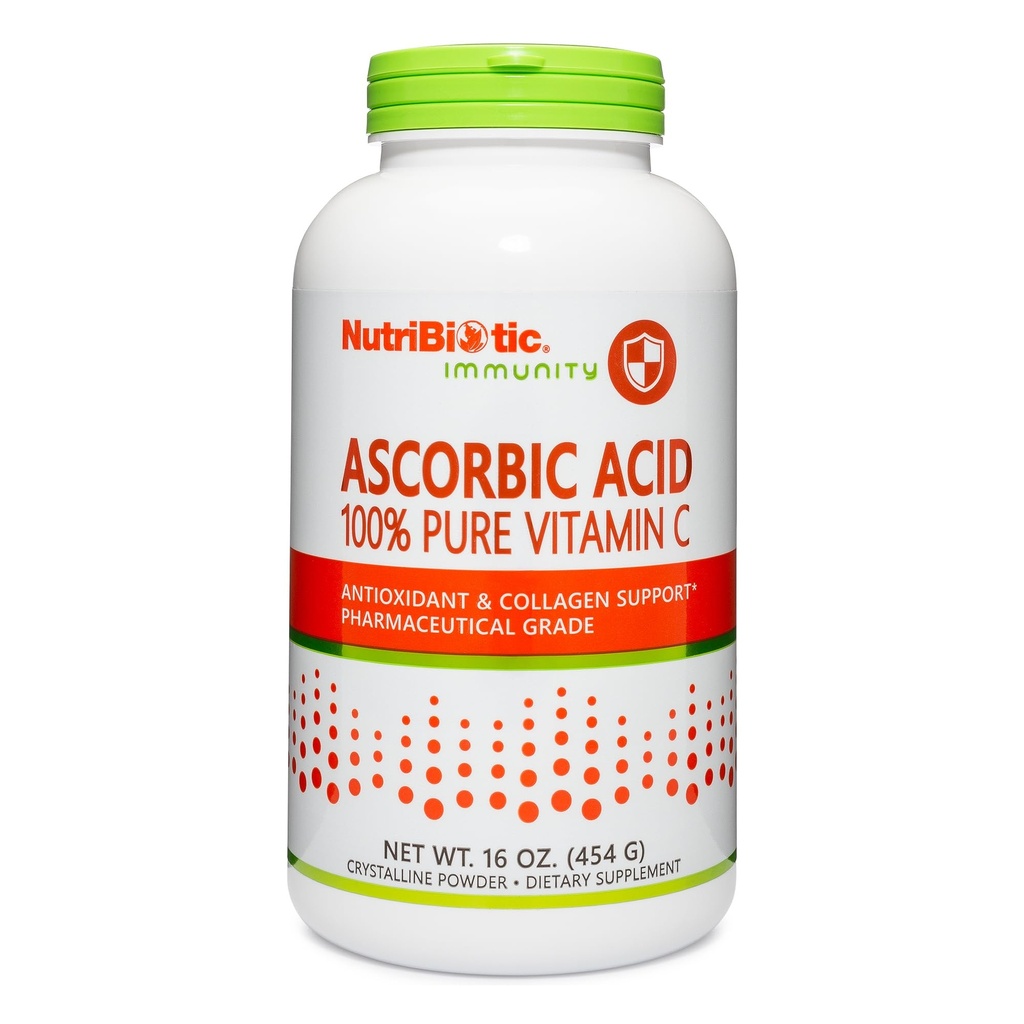 NutriBiotic Ascorbici C Toz, 16 Oz | Farm Grade L-Ascorbici, 2000 Mg Per | Essential Immune & Antioksi Collagen Support Supplement | Vegan, Gluten & GMO Free