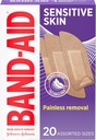 Hassas Skin için Band-Aid Marka yapıştırıcısı, Ağrısız Yok Edilmiş İlk Yardım Bandajları, Eczema Prone Skin için Ne Zaman Kalır ve Uygun, Sterile, Assorted, 20 ct