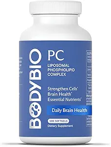 BodyBio PC - Beyin Sağlığı için Phosphatidylcholine, Ruhty, Bilişsel Fonksiyonl, Hücresel Onarım ve Sağlıklı Ağlama, Phospholipid Kompleksi