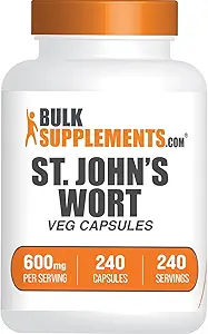 BulkSupplements.com St. Johns Wort Capsules - Hipericum Perforatum, St. John's Wort Herbal Supplements - Vegan, 1 Capsule per Service, 240 Veg Capsules (Pack of 1)
