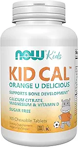 Şimdi Gıdalar Supplements, Kid Cal, Kalsiyum Citrate, Magnezyum ve Vitamin D, Tart Orange, 100 Chewables, paketleme değişebilir