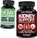 Kidney Support Cleanse Detox & 120 Caps - Birlikte - 15 Gün Temizle | Kolon Detox ile Doğal Laxative