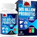 Erkekler için probiyotikler, 500 Milyar CFU & 12 Erkekler Digestive Health + 4 Organik Prebiyotik Fiber, Digestive, Gut, Immune Health, Bloating, Gas, Energy Support, Raf Stable - 60 Capsules