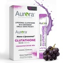 Aurora Nutrascience Nano-Liposomal Glutathione Drink Mix - 750 mg Liposomal Glutathione Supplement, Antioxidant & Immune Support for Men & Women, Sugar-Free, Non-GMO - 10 Single Serve Packets, Grape