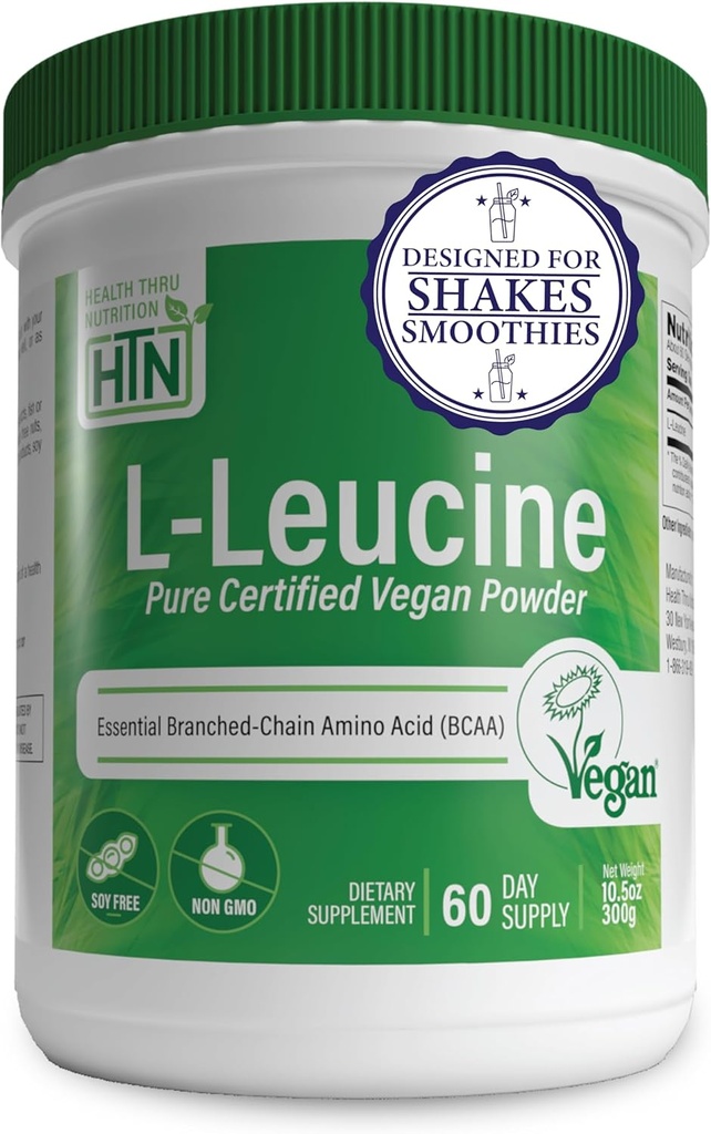 Sağlık Thru Beslenme Saf L-Leucine Toz 300g | sertifikalı Vegan | Fermented | Non-GMO | Essential BCAA | 3rd Parti Test Edildi | 5 Grams per Servis | (60 Hizmet)