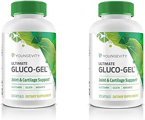 Youngevity Ultimate Gluco-Gel - Ortaklar için, Tendons, Bones & Cartilage | Contains Glucosamine, Gelatin & Manganese | 2 Şişes