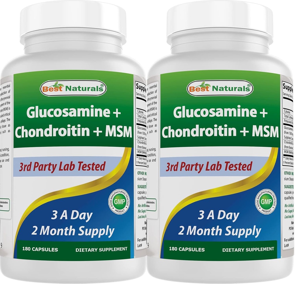 En İyi Doğallar, Glucosamine Chondroitin ve MSM Ortak Supplements, 2600 mg per Service, ( Count180 (Pack of 2))