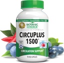 Botanic Choice CircuPlus 1500 - Kalp Sağlığı ve Circulation and Vein Support Supplement - Vitamin B1, Cayenne Pepper, Hawthorn, Ginkgo Biloba for Yetişkinler Men & Women (90 Capsules)