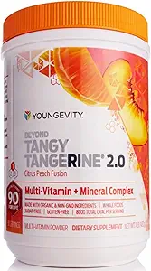 Tangy Tangerine 2.0 Citrus Peach Ultimate Multi-Vitamin & Mineral Kompleksi - Doğal ve Tüm Gıdalarla Yapıldı | 8,000 ORAC | 2 Canisters