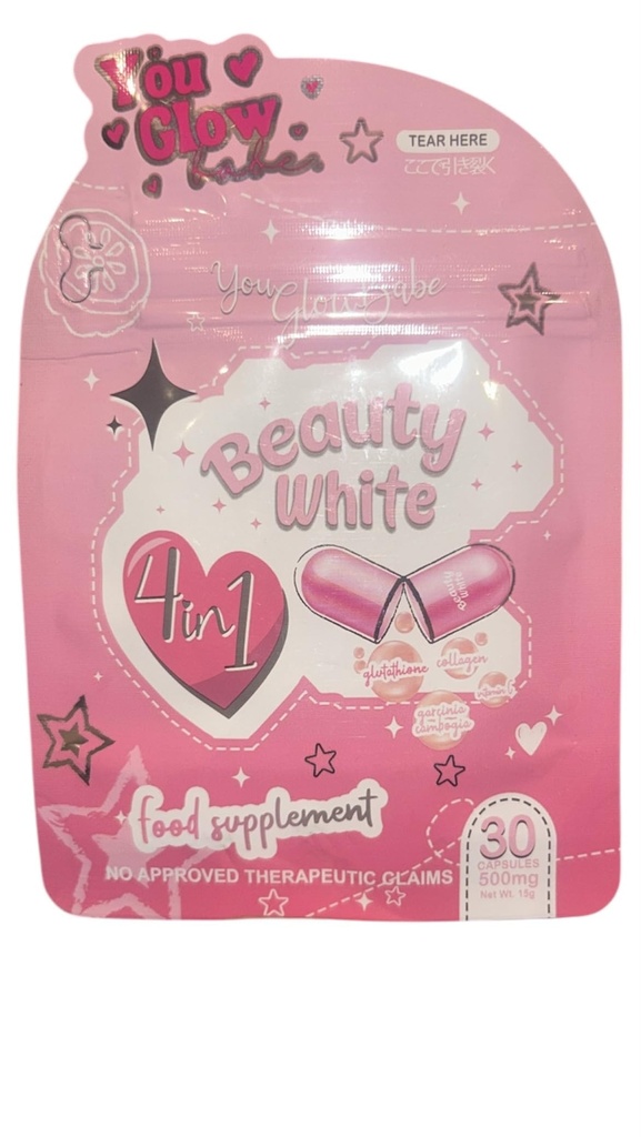 You Glow Babe Beauty White 4 in 1 Glutathione Capsules, 30 Count