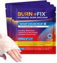 BurnFix® - 4 Pack-Burn Gel Dressing 4 x 4" Burn Care Cream Θεραπεία πρώτων βοηθειών. Άμεση ανακούφιση του πόνου Hydrogel Burn Dressing για 1ου, 2ου βαθμού εγκαύματα, ξυράφι & Sunburns για το σπίτι, εργασία, φωτιά, EMS
