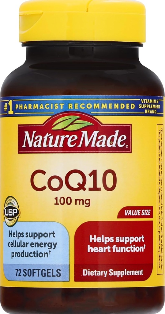 CoQ10 100 mg Softgels, 72 Count Value Size for Heart Health