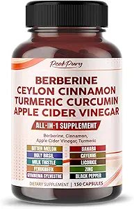 Berberine Cinnamon Apple Cider Vinegar Turmeric - General Wellness Support- Made in USA