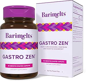 BariMelts Gastro Zen®, GLP-1 Kullanıcılar ve Bariatrik Hastalar için Gastro-AD® ile - Kalpburn Yardımı ve Gut Health için Postbiyotikler - 60 Smooth-Coated Caplets (1-Month Supply)