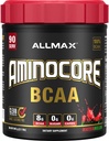 ALLMAX Beslenme AMINOCORE BCAA Toz, 8.18 Pilavitler, Intra ve Post Workout Recovery Drink, Gluten Free, Watermelon, 945 g