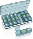 Pill Organizer 3 Times A Day, 7 Day Pill Box - Acedada Haftalık Seyahat Pill Konteyner, Büyük Tıp Yararlı Vitaminler Vaka Tamamlayıcı Organizecı, Blue Blue Blue