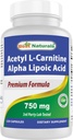 En İyi Doğallar Acetyl L-Carnitine ve Alfa Lipoic Asit 750 mg 120 Capsules