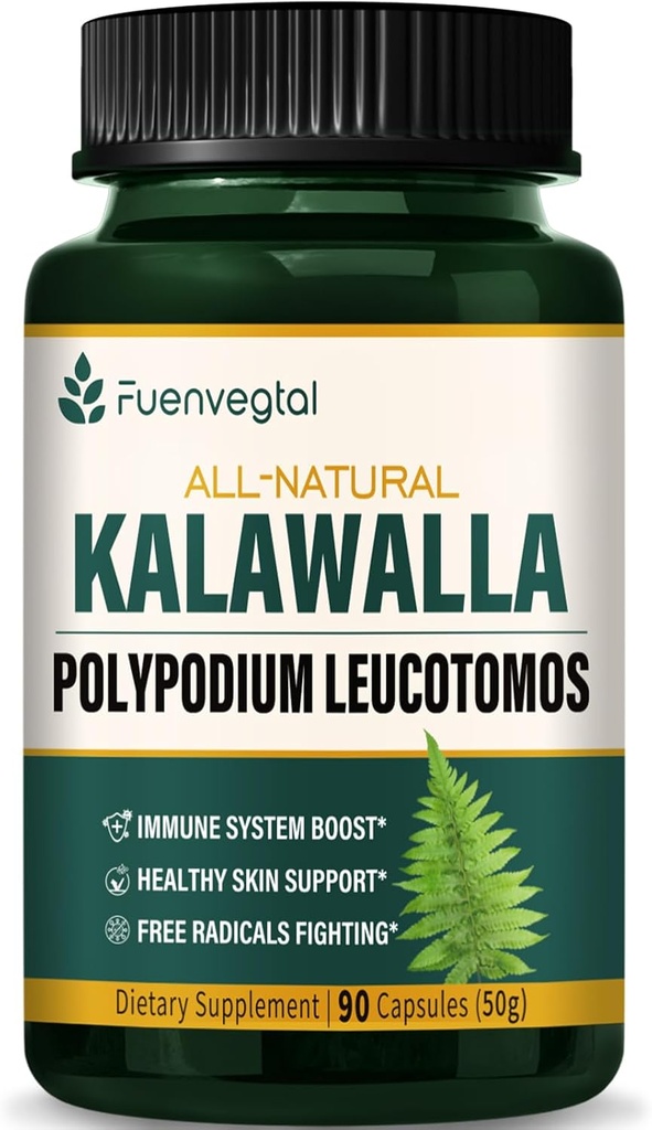 Kalawalla Root Capsules, Polypodium Leucotomi Supplements Support Immune System, Skin Health ve Free Radikals Defense, Lasts 3 Ay. 90 Kont