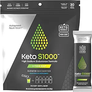 Keto S1000 Elektrolyte Toz Paketleri | Keto ve Paleo Dostu | No Sugar, Calories, Maltodextrin | Clean | 30 Citrus Salt Hydration Stick Packs