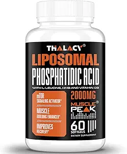 2000 mg Liposomal Phosphatidic Acid Muscle Builder (PA), Yüksek Abhidrasyon Kas Building Supplements for Men & Women | Muscle Winer, mTOR Protein Synthesis & Lean Muscle, Strength, 6 Pack