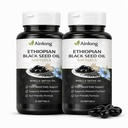 Ethiopian Black Seed Oil Softgels – Nigella Sativa Oil Capsules, Cold-Pressed, Plant-Based Daily Support, Gut-Friendly Formula – 30 * 2 Softgels (2, Orange)