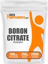 BulkSupplements.com Boron Citrate Toz - Erkekler ve Kadınlar için Boron Supplement, Gıda Grade - Bones & Commons Desteği için 100 mg, 250g (8.8 oz) (Pazar 1)