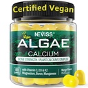 Ασβέστιο Gummies για τις γυναίκες + Magneisum Βιταμίνη D3 K2, C, Ψευδάργυρος, βόριο, Βιώσιμη άλγη (3ο μέρος δοκιμαστεί) για τη δύναμη των οστών, Nerve, Ασβέστιο Αποβολή, Ζάχαρη δωρεάν συμπλήρωμα ασβεστίου, Vegan, 60 Counts