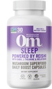 OM Mushroom Superfood Sleep Mushroom Κάψουλες Superfood Supplement, 90 Count, 30 Days, Reishi, GABA, L-Θεανίνη, Μελατονίνη για την ποιότητα του ύπνου Superfood Supplement