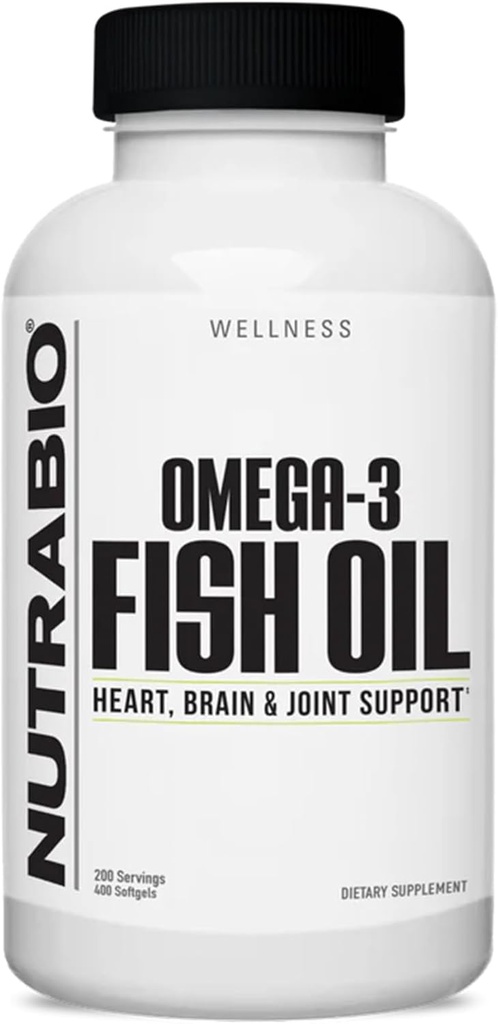 NutraBio Omega 3 Fish Oil Supplements, 2,000 mg, 400 Softgels - EPA DHA Omega 3 Fatty Asit Supplement Sağlıklı Bir Kalp Desteğine Yardımcı Olmak için Sağlıklı Kalp