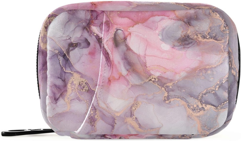 Pink Mermer Texture Pill Box 7 Günlük Pill Case Travel Pill Organizer Bag ile Rolls Portatif Haftalık Vitamin Tıp Tamamlayıcı Pouch Bag