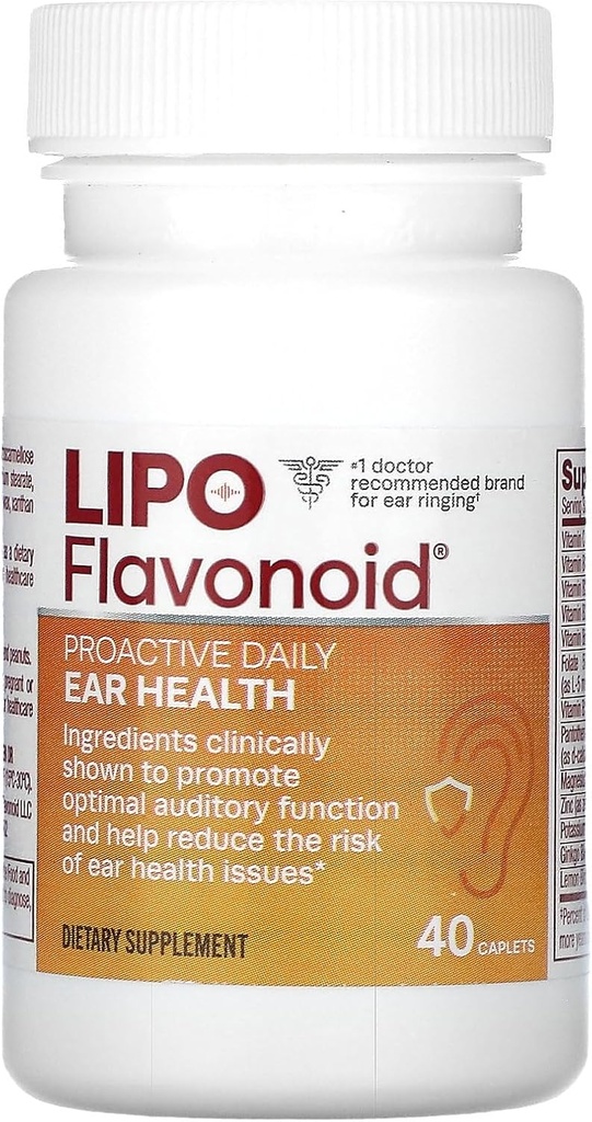 Lipo-Flavono tarafından Proaktif Günlük Kulak Sağlığı Supplement, Uzun Dönem ve Destekler Optimal Auditory Function ve Cognitive Health, 40 Caplets