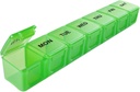 Sukuos Ekstra Büyük 7 Gün Pill Organizer Açık, Haftalık Pill Box Günlük Tıp Davası Clear Lid, Silkscreen Bas Vitaminleri Fish Oils veya Supplements (Green)