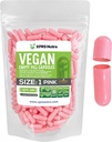 XPRS Nutra Boyutu 1 Boş Kapsüller - 100 Kont Boş Vegan Capsules - Vejetaryen Pills - DIY Sebze Kapsülü - Veggie Pill Caps for Do-It- Yourself Supplements (Pink)