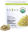 KOYAH Organik Broccoli Sprout Capsules – Freeze-Dried Whole Broccoli Sprouts – 3rd Parti Active Myrosinase & Glucoraphanin (Sulforaphane Glucosinolate) - 150 Capsules