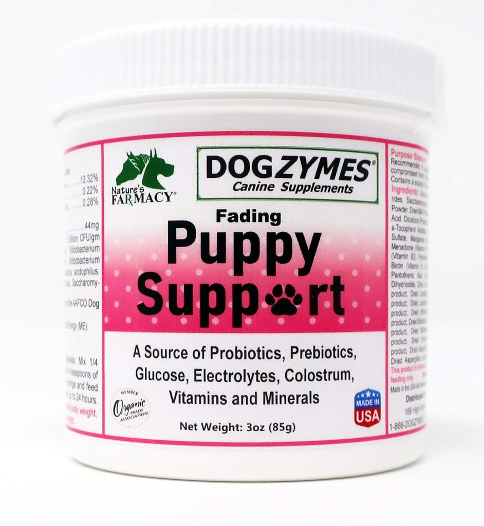 Σκυλοζώματα Fading Puppy Support Προβιοτικά Πρεβιοτικά Ένζυμα Γλυκόζη Ηλεκτρολυτές Βιταμίνες Ορυκτά Μίγμα 1 έως 16 με Νερό (3 Ουγγιά)