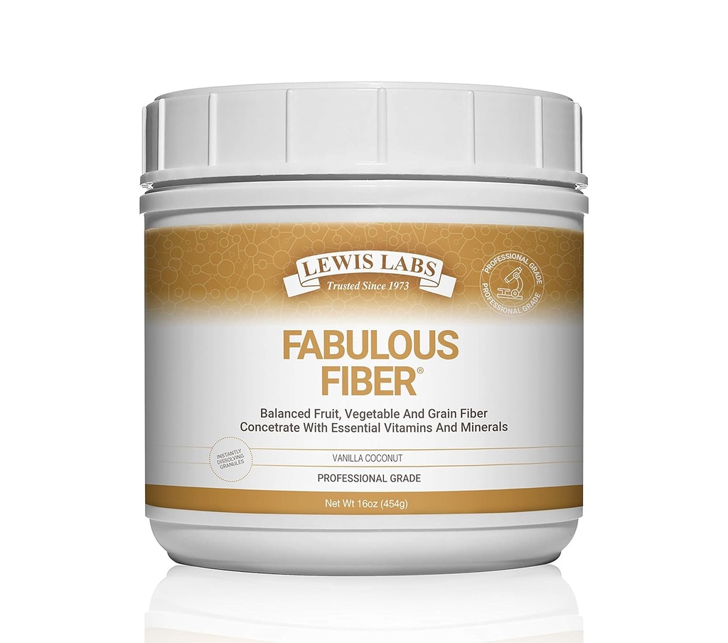 Lewis Labs Fabulous Fiber Toz Supplement | Lezzetli Hızlı Dissolve Daily Fiber Toz Meyvelerden, Sebzelerden & Şükrütlerden | Profesyonel Sınıf Vitaminleri Mineralleri ABD'de Gerçekleştirildi | 16 Ounces