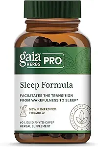 GAIA HERBS PRO Formula ύπνου - Υποστηρίζει τον ύπνο και την χαλάρωση για περιστασιακή αϋπνία * - Εκχυλίσματα βοτάνων με ρίζα βαλεριάνας, passionflower & λεβάντα - κάψουλες Vegan - 60 Liquid Phyto-Caps
