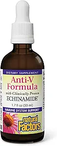 Natural Factors Anti-V Liquid Formula - Συμπλήρωμα Υποστήριξης Υγιεινού Ανοσοποιητικού Συστήματος - Συμπλήρωμα Ανοσοποιητικής Υγείας με Reishi Mushroom & Licorice Root - 1.7 oz (50 Servings)